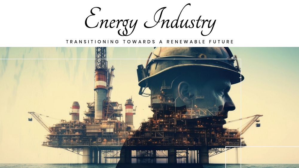 Energy industry  blog banner template, editable text