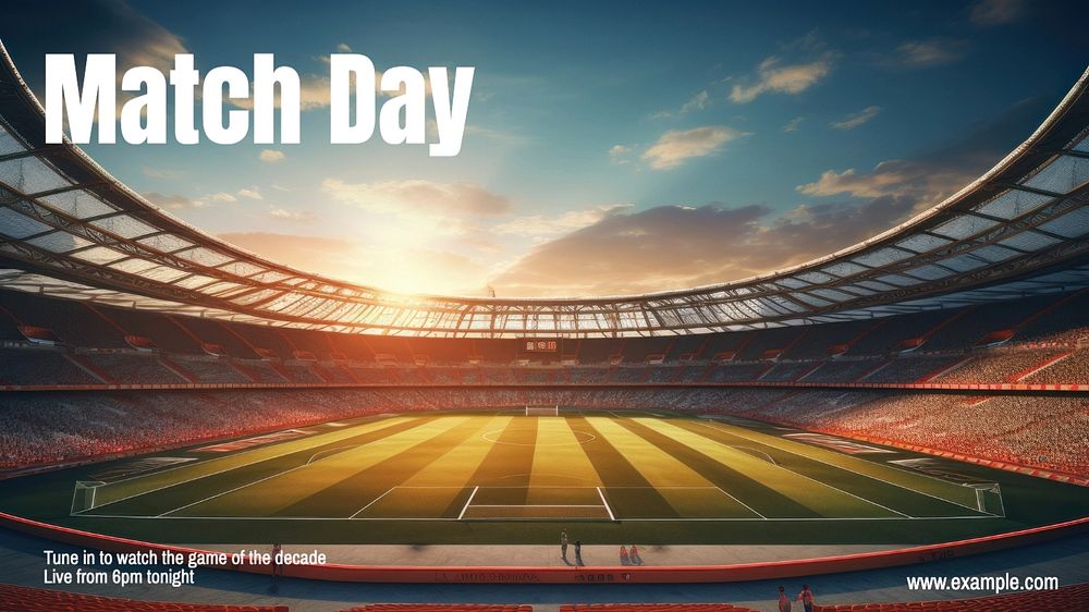 Match day blog banner template, editable text