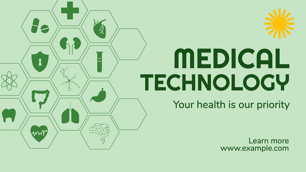 Medical technology  blog banner template, editable text