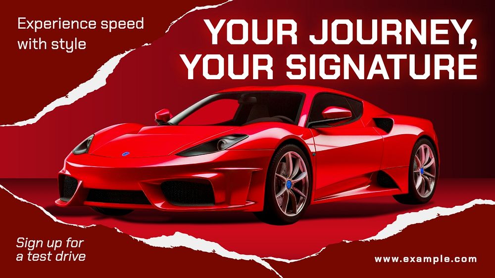 Sports car blog banner template, editable design