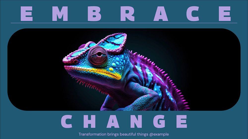 Embrace change blog banner template, editable text