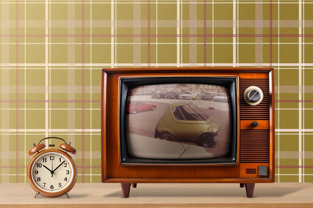 Vintage television screen editable mockup