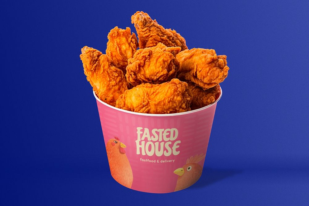 Fried chicken cup mockup, editable | Premium Mockup Generator - rawpixel