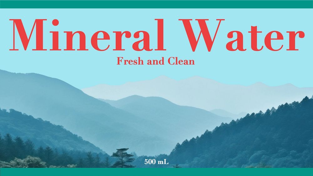 Mineral water label template, editable | Premium Editable Template ...