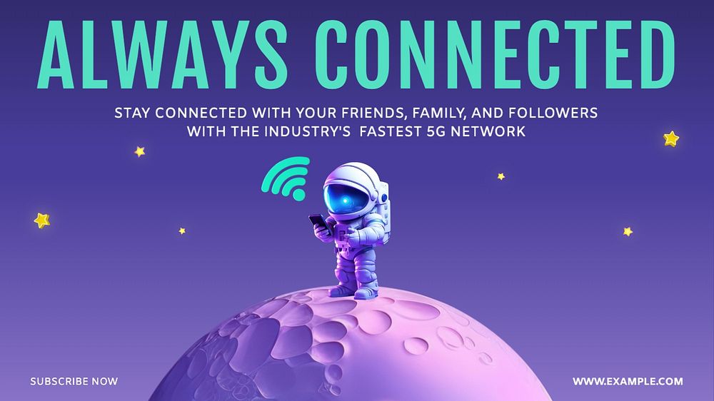 Always connected blog banner template, editable design