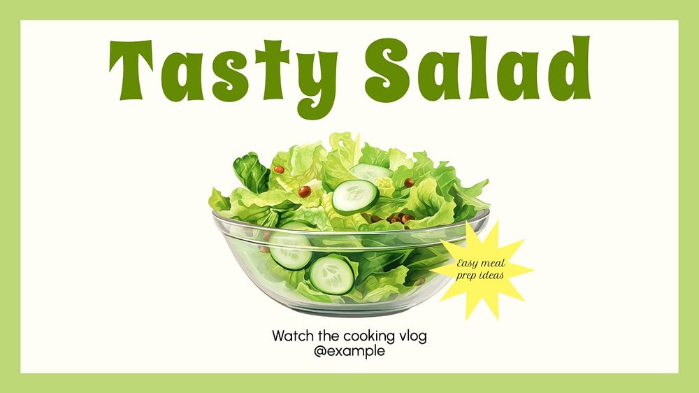 Salad prep blog banner template, editable text