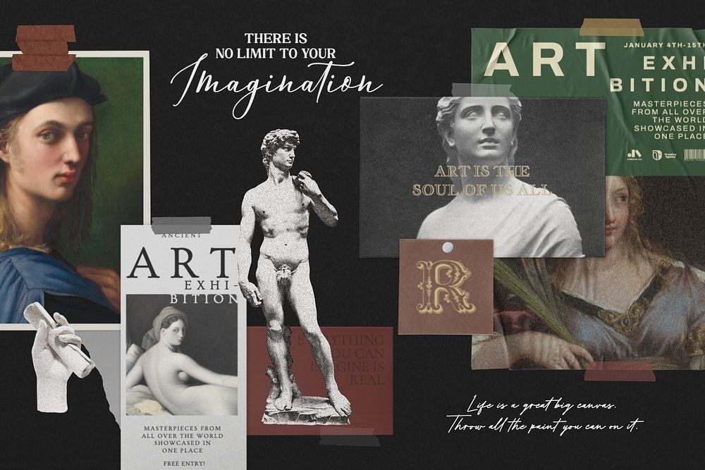 Art exhibition mood board, editable | Premium Moodboard Maker - rawpixel