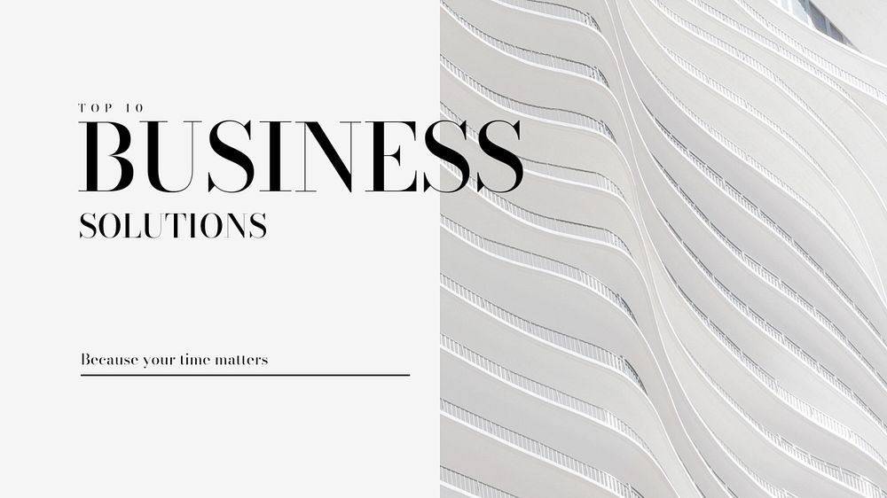 Business solutions presentation editable template, white modern design