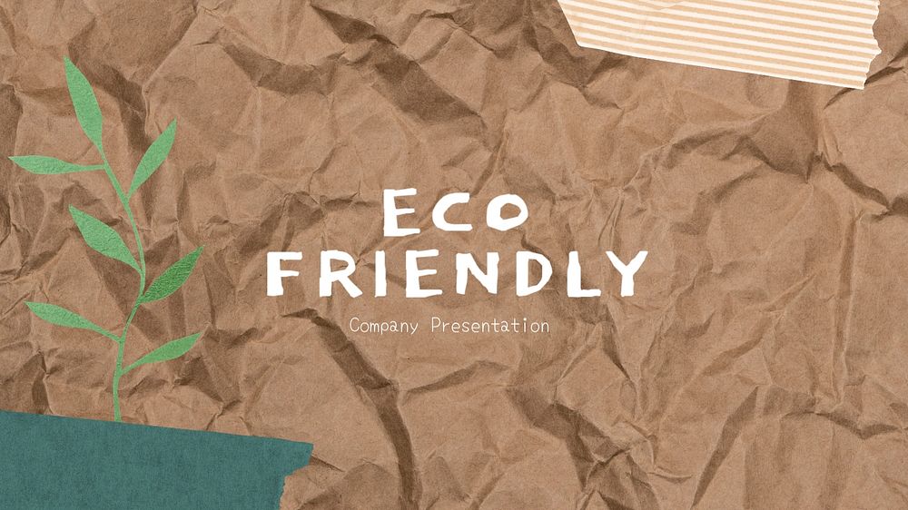 Eco-friendly business presentation editable template