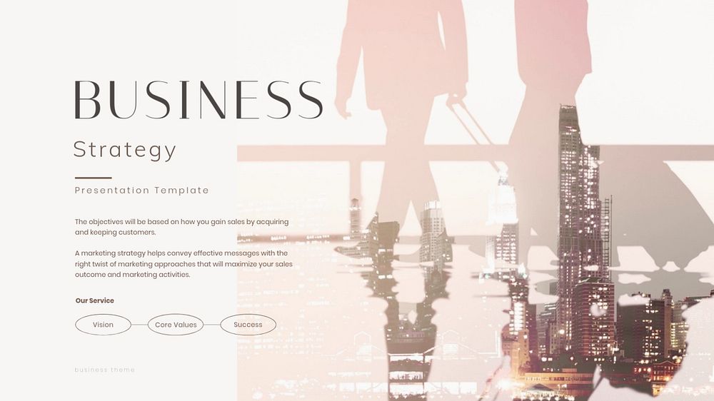 Business strategy presentation editable template, pink aesthetic
