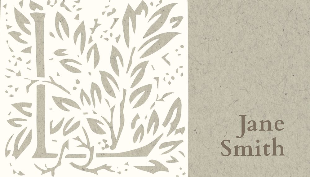 Botanical business card template, editable text