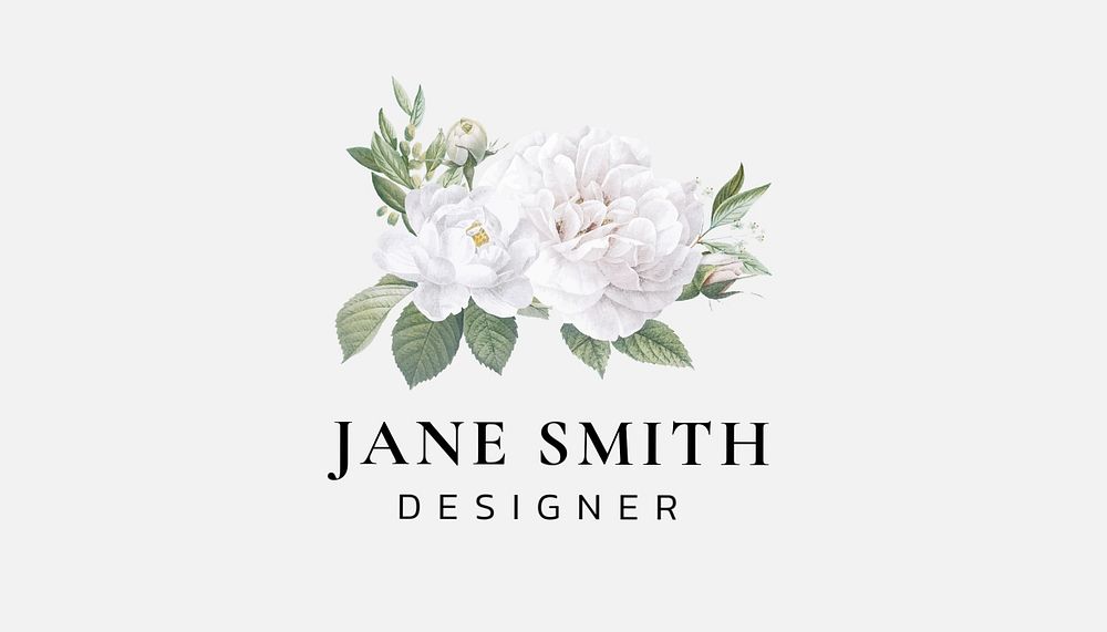 Vintage flowers business card template, editable text