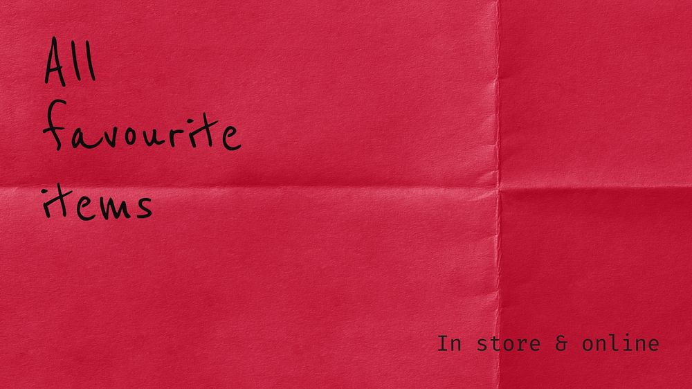 Red paper PowerPoint template, shopping advertisement