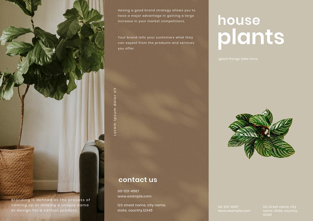 Home decor brochure template, editable design