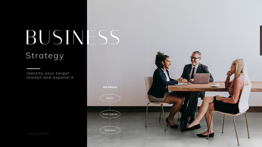 Business strategy PowerPoint editable template, professional design