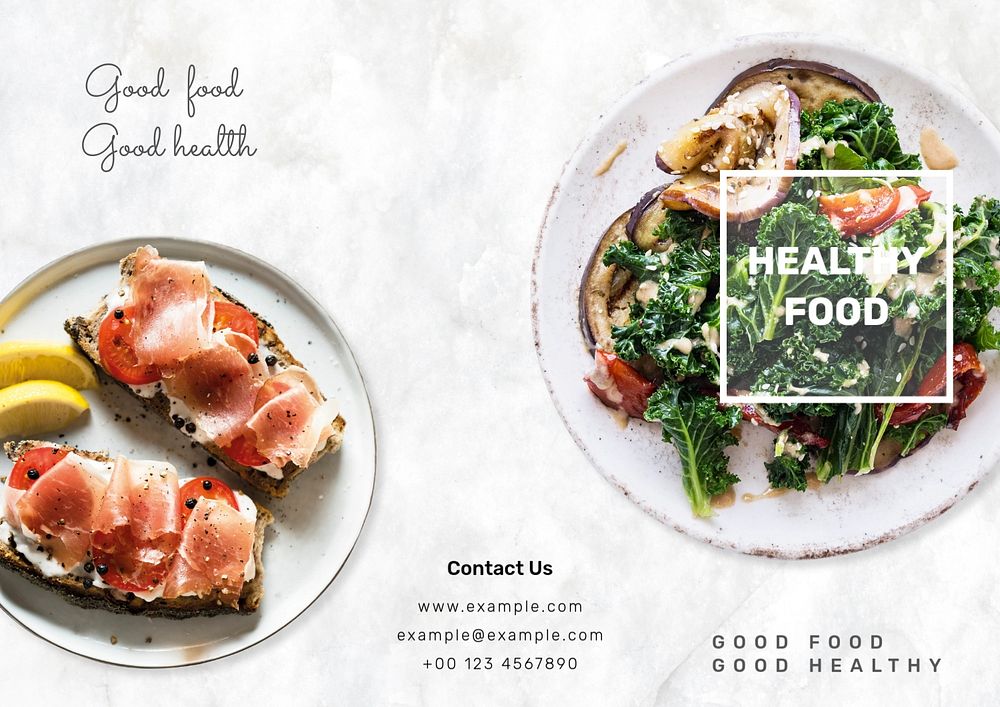 Healthy food brochure template, editable design