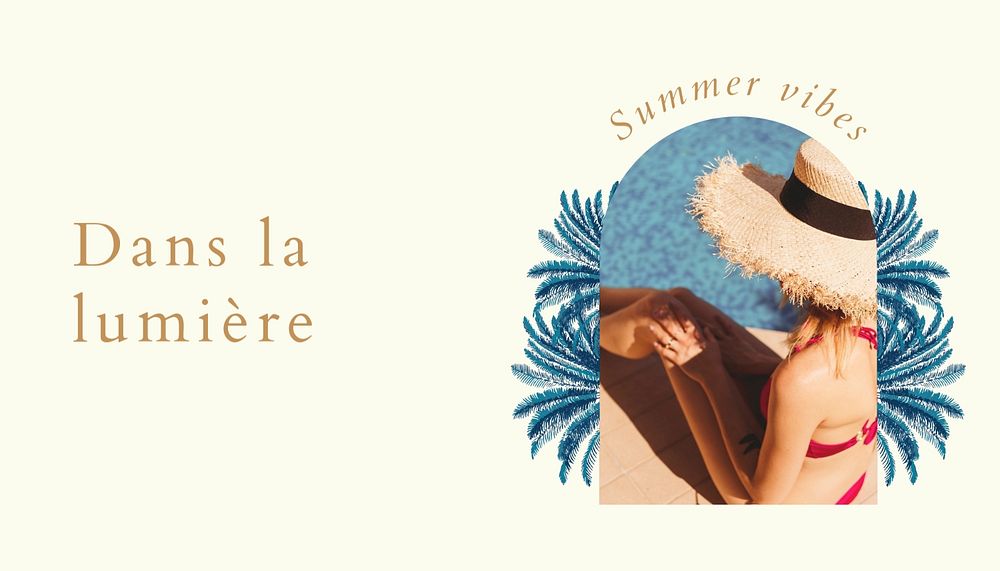 Swimwear brand business card template, editable text