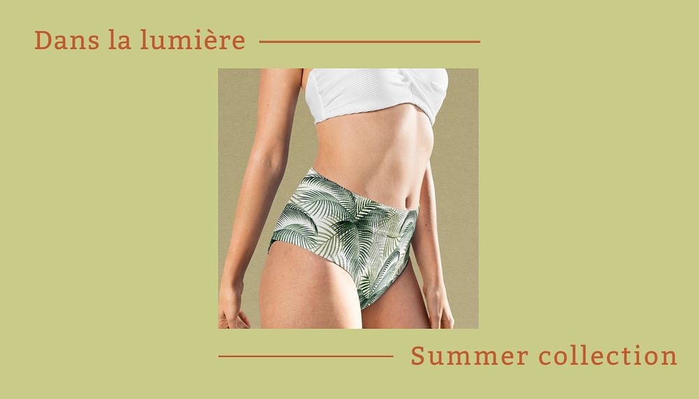 Swimwear brand business card template, editable text