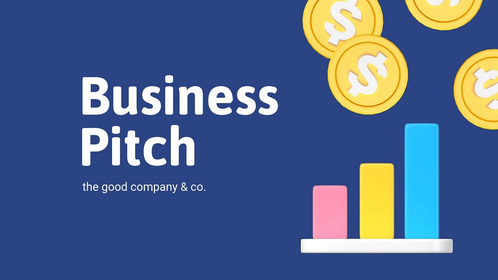 Business pitch presentation template, editable design set