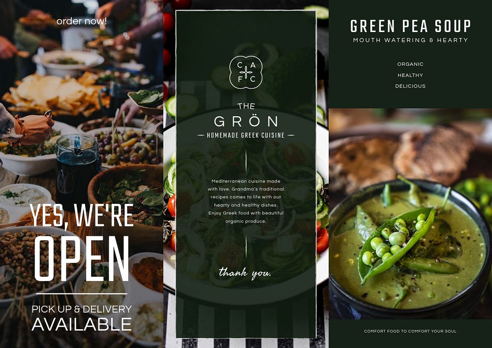 Restaurant business editable brochure template, small business