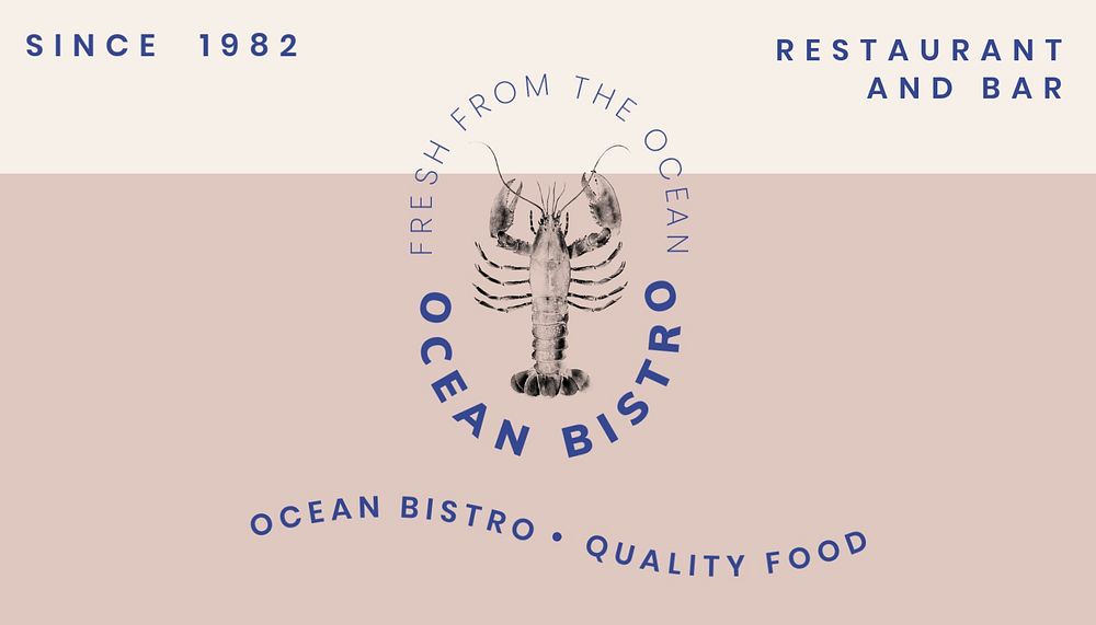 Seafood bistro business card template, editable design