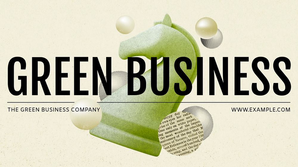 Green business editable presentation slide template 