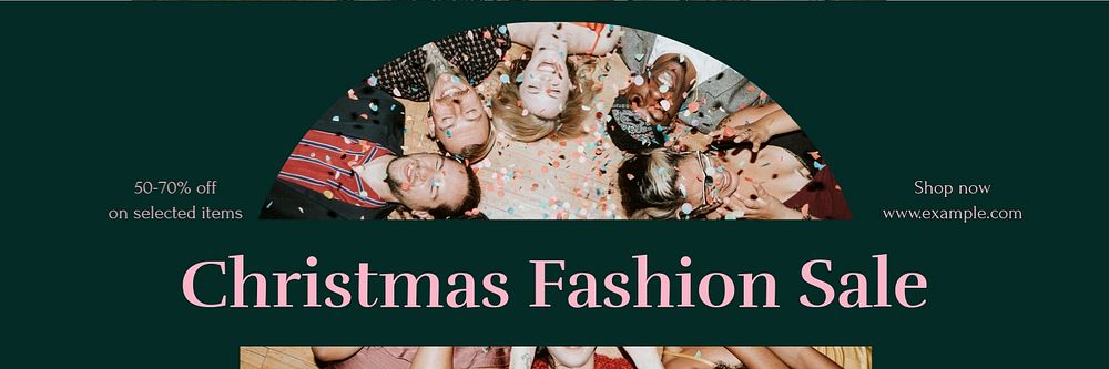 Christmas fashion sale email header template, editable design