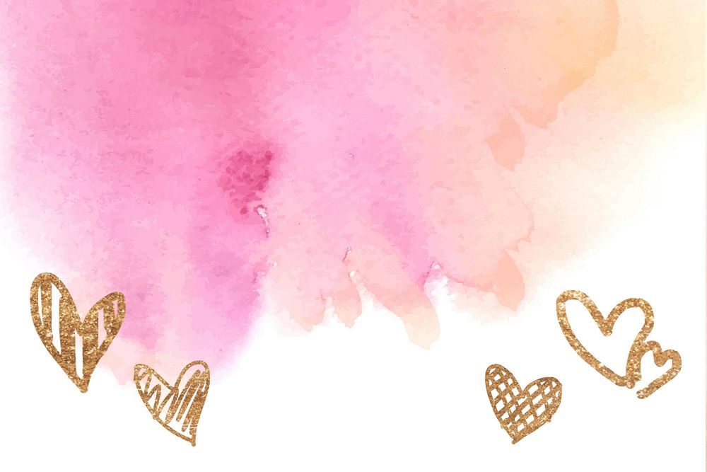 Gold heart border background, editable design