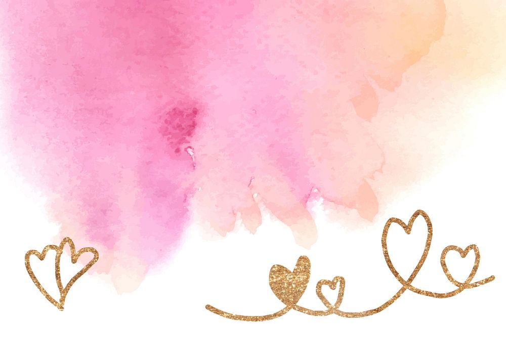 Cute watercolor Valentine's background, editable design