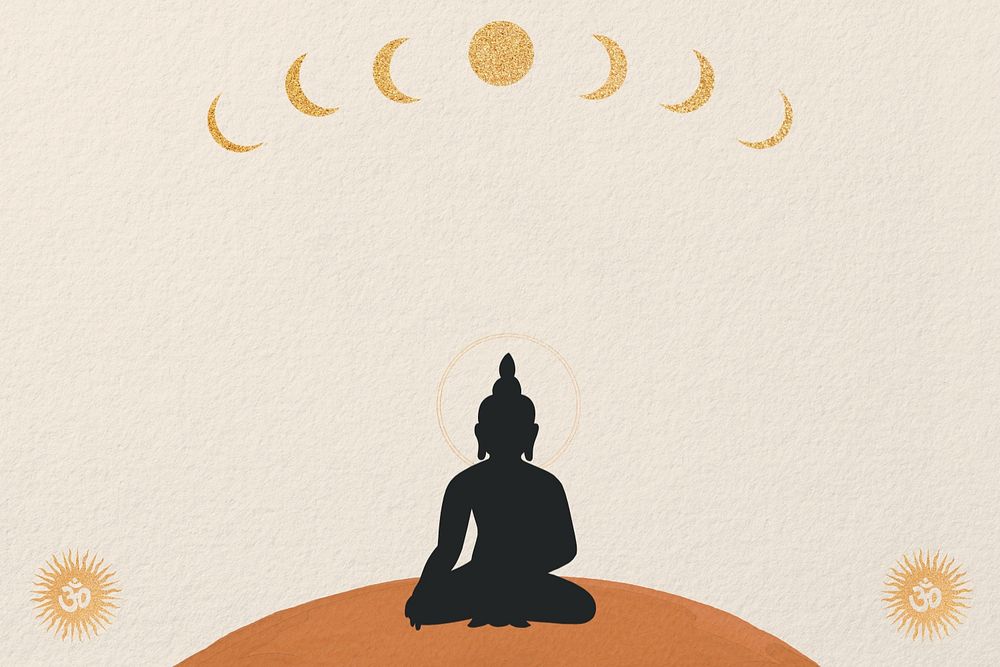 Editable Buddhism spiritual aesthetic background  