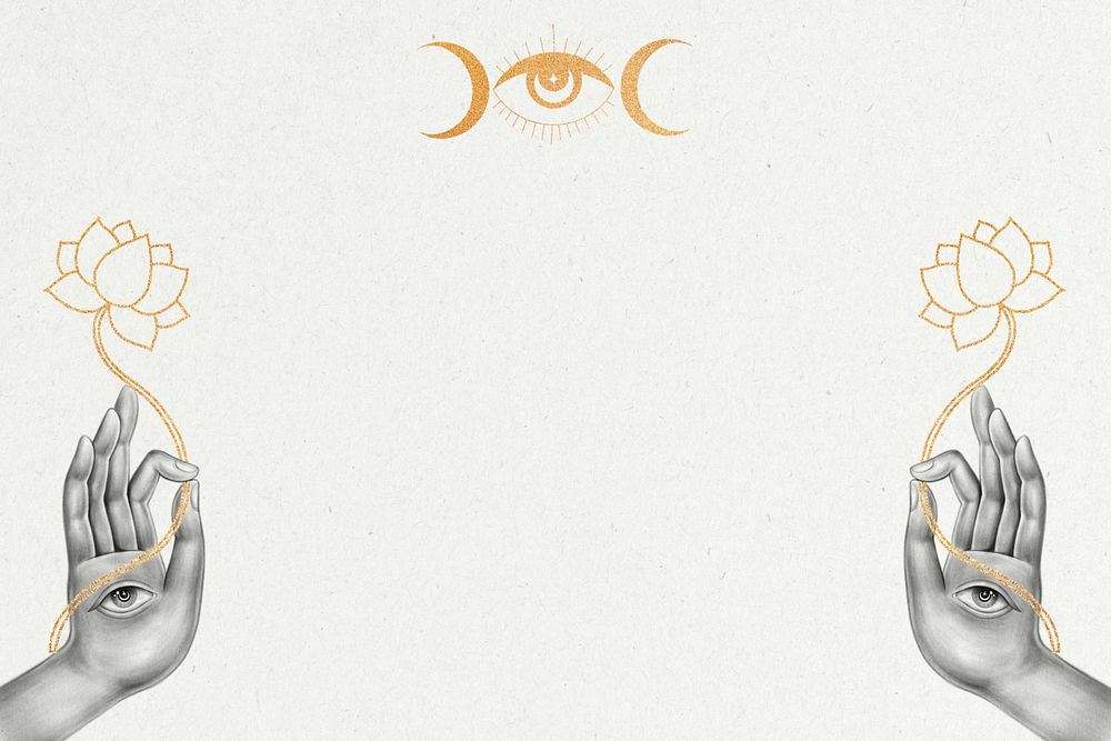 Editable hamsa hands aesthetic background  