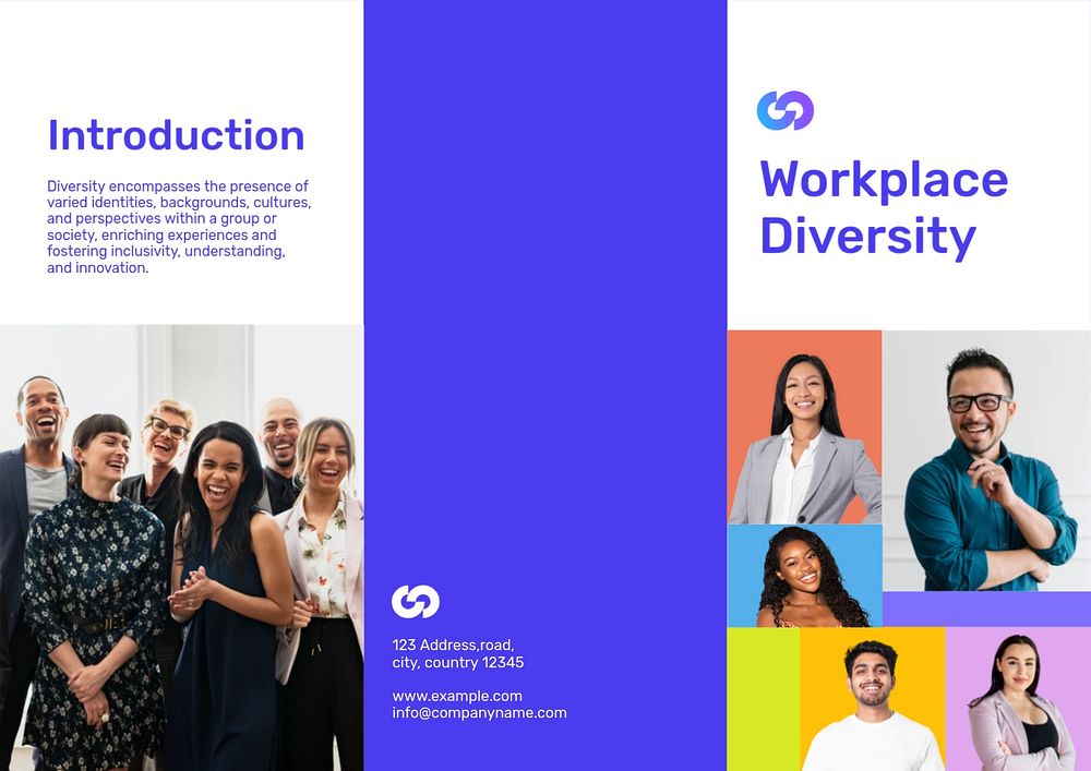 Workplace diversity brochure template, editable design