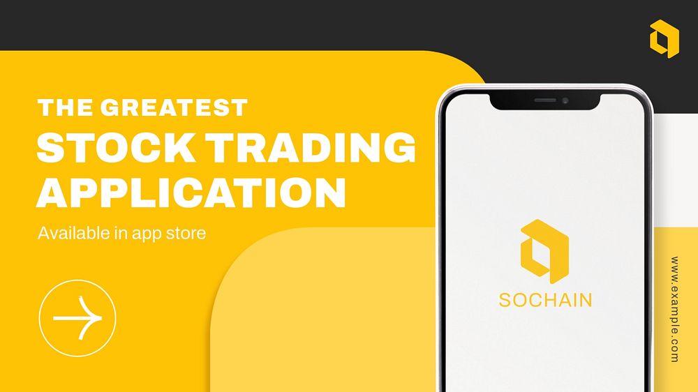 Stock trading app template, editable design