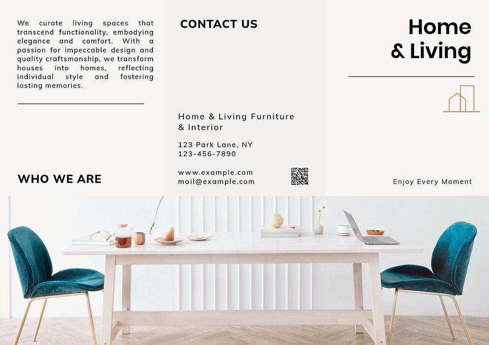 Home & living brochure template, editable design