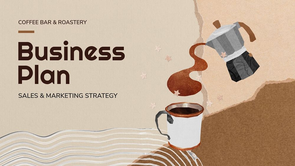 Coffee business plan presentation template, editable design