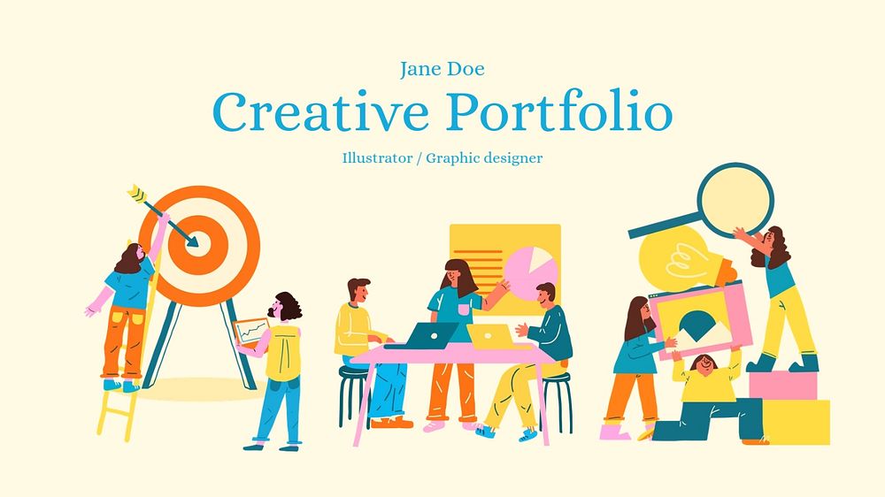 Creative portfolio presentation template, editable design