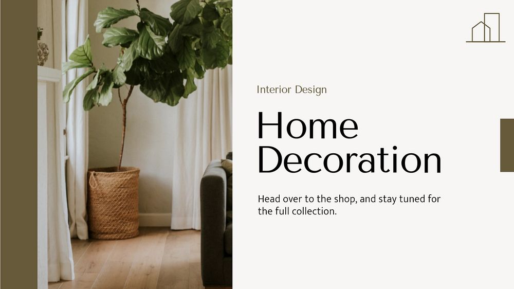 Home decoration presentation template, editable design