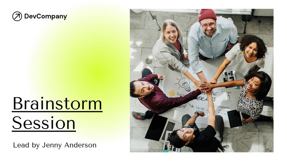 Brainstorm session presentation template, editable design