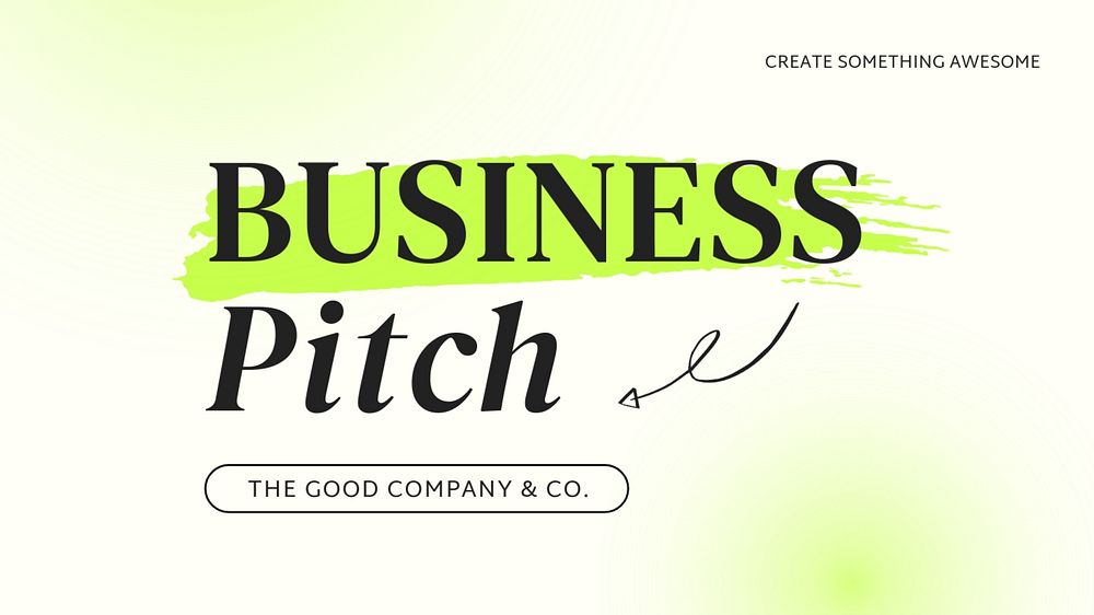 Green business pitch presentation template, editable design