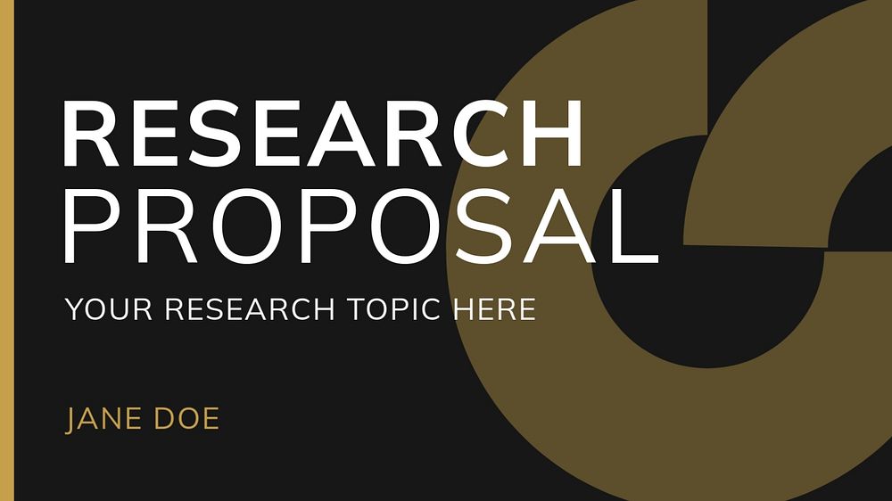 Research proposal presentation template, customizable design