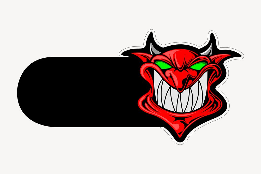 Evil monster, slide icon, editable design