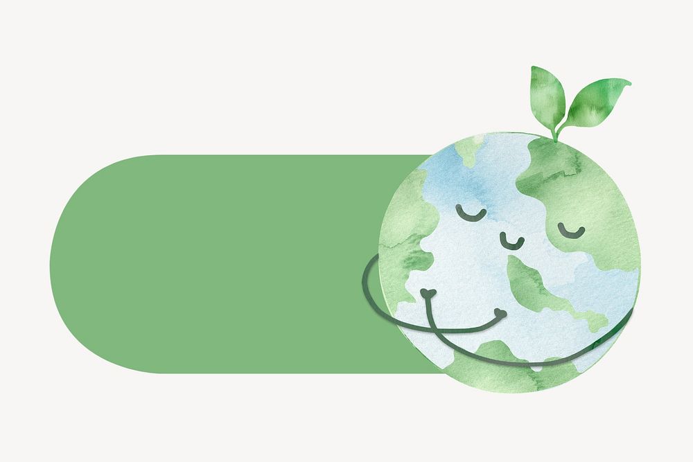 Green globe slide icon, editable design