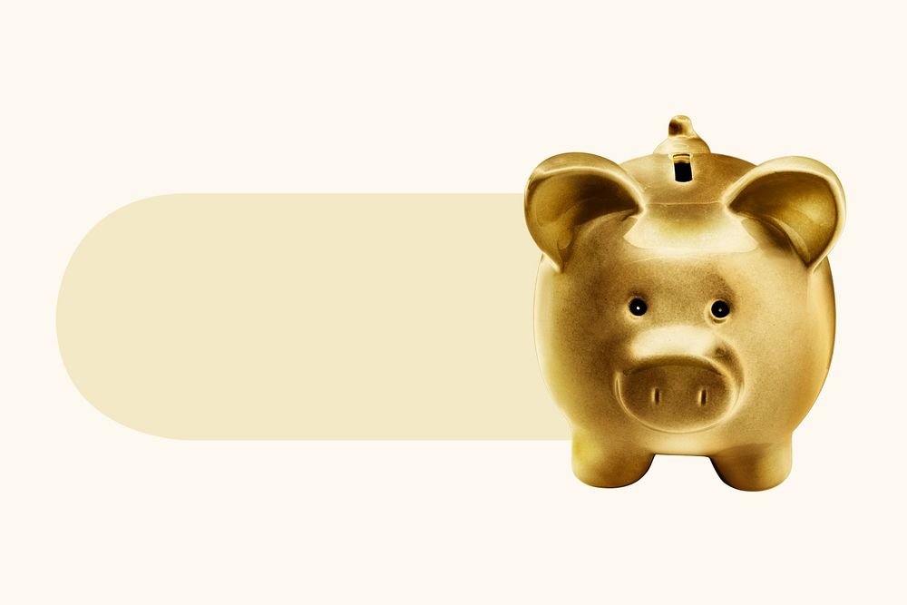 Piggy bank slide icon, editable design