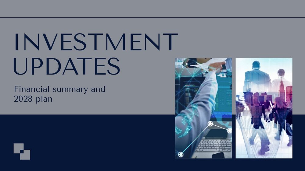 Investment presentation finance template, editable design