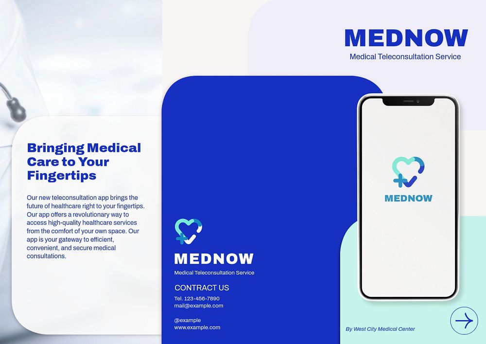 Medical app brochure template, editable design