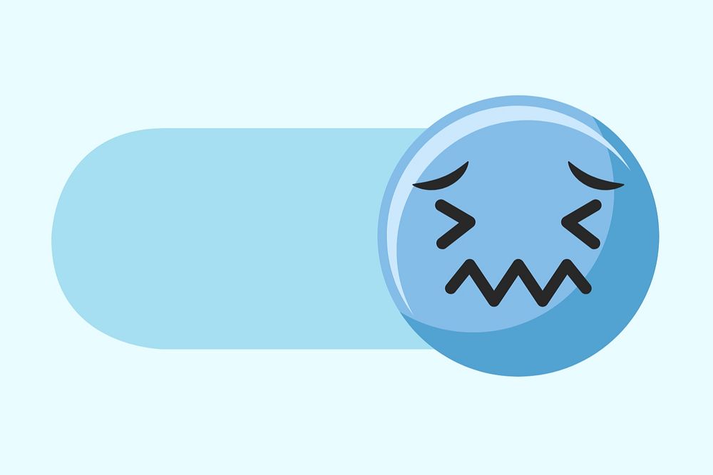 Cold emoticon slide icon, editable design