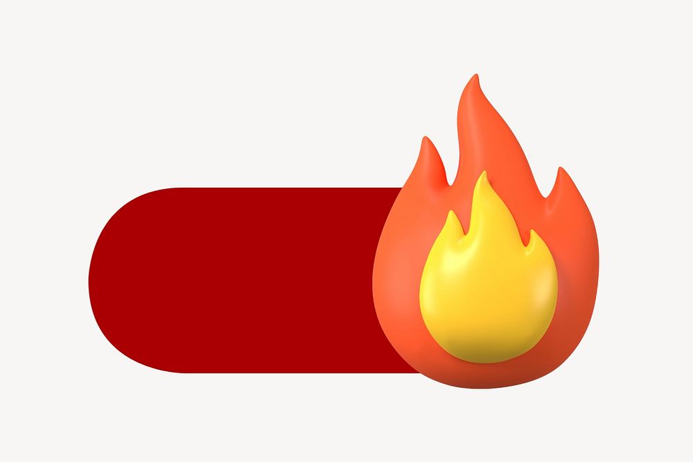 Flame slide 3D icon, editable design