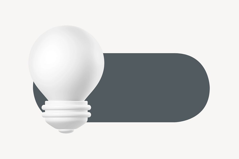 3D light bulb slide icon, editable design