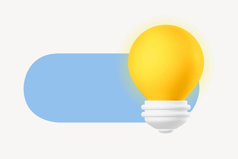 3D light bulb slide icon, editable design