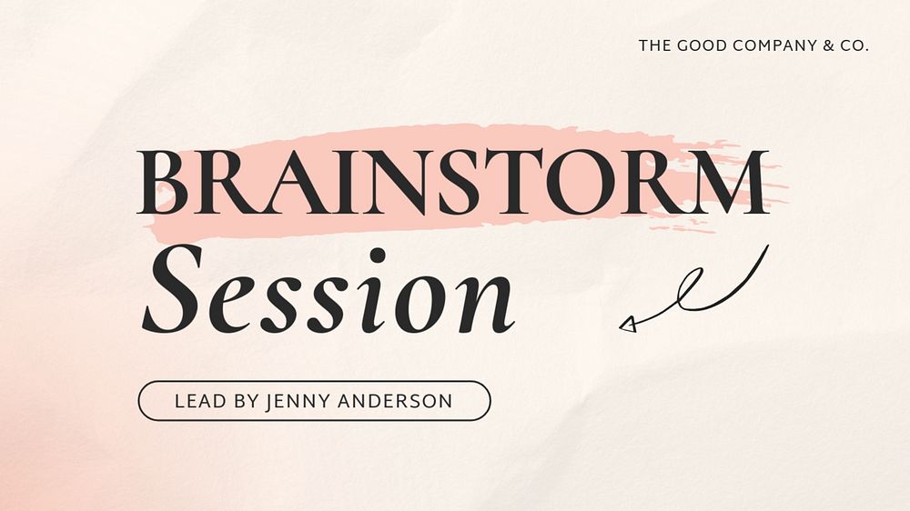 Brainstorm session presentation, pastel template, editable design